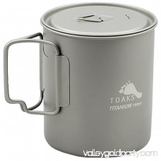 TOAKS Ultralight Titanium Camping Cook Pot with Foldable Handles and Lid